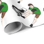 Rasenmäher Mann Cartoon Funny Art Geschenkpapier (Rolleneckpunkt)