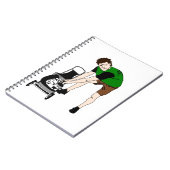 Rasenmäher Mann Cartoon Funny Art Notizblock (Linke Seite)