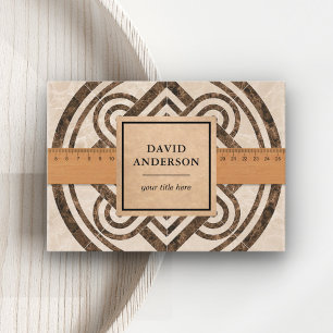 Rasenmäher mit braunem Marmor Badezimmer Bodenflie Visitenkarte