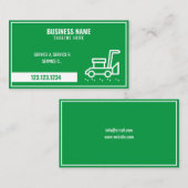 Rasenmäher mit einfachem Grün- und Weißrahmen Visitenkarte (Vorne/Hinten)