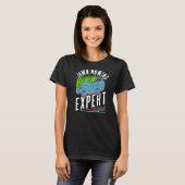 Rasenmäher mit Expertenmäher T-Shirt (Vorne ganz)