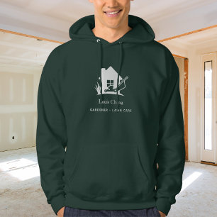 Rasenmäher mit Gartenarbeit für Grüngras Hoodie