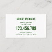 Rasenmäher mit Grasgartenbau Landschaften Visitenkarte (Rückseite)