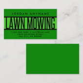 Rasenmäher mit grüner Visitenkarte (Vorne/Hinten)
