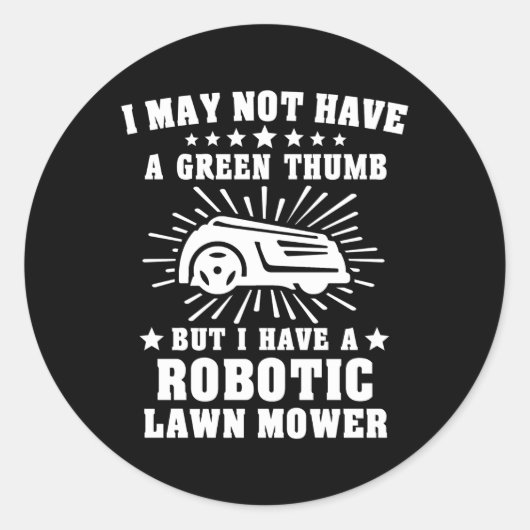 Rasenmäher mit Roboter-Laderaum Roboter Rasenmäher Runder Aufkleber (Vorderseite)
