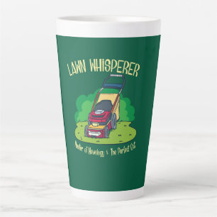 Rasenmäher mit Whisperer-Rasenmäher Gartengarten Milchtasse