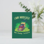 Rasenmäher mit Whisperer-Rasenmäher Gartengarten Postkarte (Stehend Vorderseite)