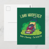 Rasenmäher mit Whisperer-Rasenmäher Gartengarten Postkarte (Vorne/Hinten)