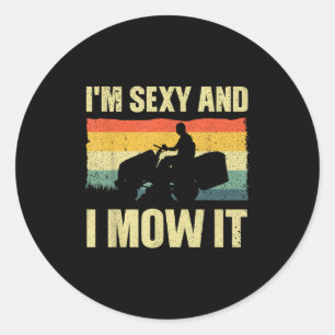 Rasenmäher Neuheit für Männer Frauen Kinder Landsc Runder Aufkleber
