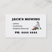 Rasenmäher oder Gartenbaukarten Visitenkarte (Vorderseite)