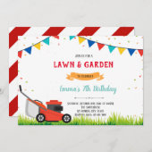 Rasenmäher Party Einladung (Vorne/Hinten)