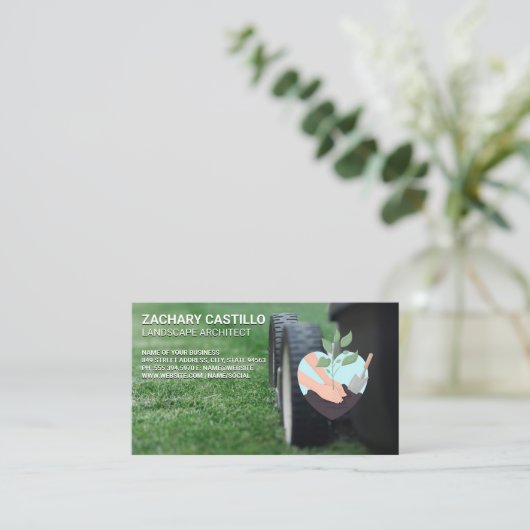 Rasenmäher | Pflanzbaum Visitenkarte (Stehend Vorderseite)