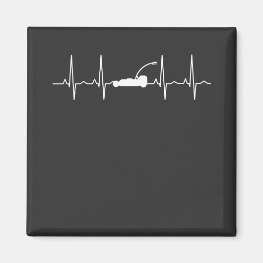 Rasenmäher Pflegeherz Magnet (Vorne)