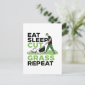 Rasenmäher Postkarte (Stehend Vorderseite)