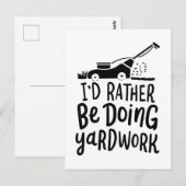 Rasenmäher-Postkarte Postkarte (Vorne/Hinten)