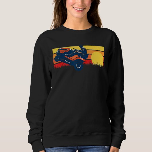 Rasenmäher Rad Vintag 80er Sunset Sweatshirt (Vorderseite)