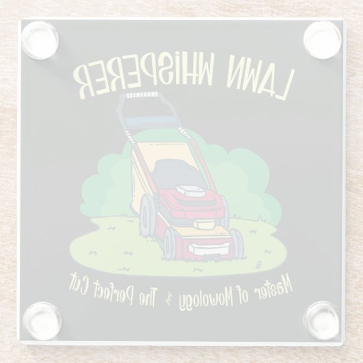 Rasenmäher - Rasenflüster Glasuntersetzer (Rückseite)