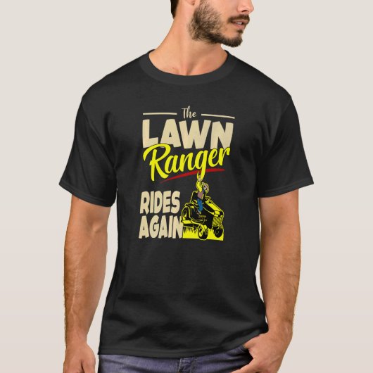 Rasenmäher Rasenmäher Bauer Landschaft T-Shirt (Vorderseite)
