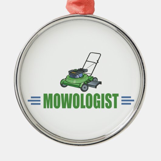 Rasenmäher, Rasenmäher, Landschaftspflege Silbernes Ornament (Vorne)