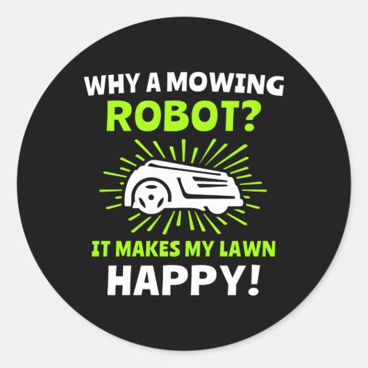 Rasenmäher Rasenmäher Runder Aufkleber (Vorderseite)
