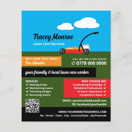 Rasenmäher, Rasenpflege Flyer (Vorne)