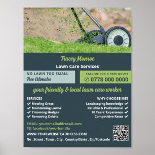 Rasenmäher, Rasenpflege Poster