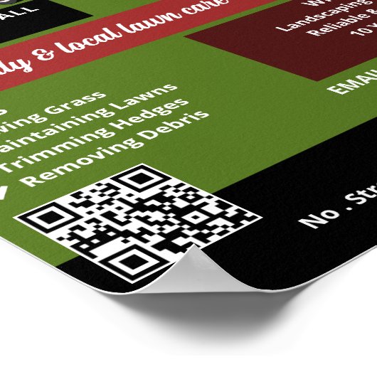 Rasenmäher, Rasenpflege Poster (Ecke)