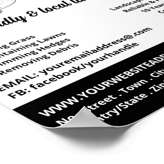 Rasenmäher, Rasenpflege Poster (Ecke)