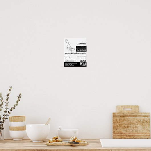 Rasenmäher, Rasenpflege Poster (Küche)