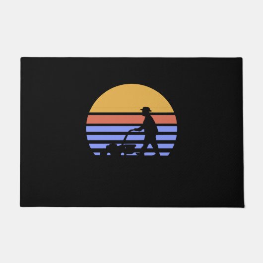 Rasenmäher Retro Fußmatte (Vorderseite)