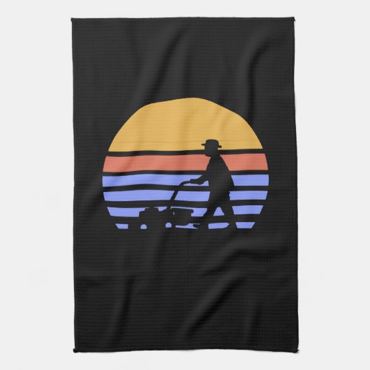 Rasenmäher Retro Geschirrtuch (Vertikal)