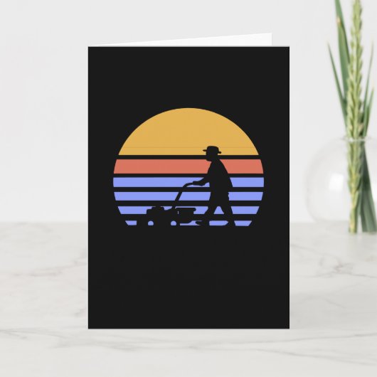 Rasenmäher Retro Karte (Vorderseite)