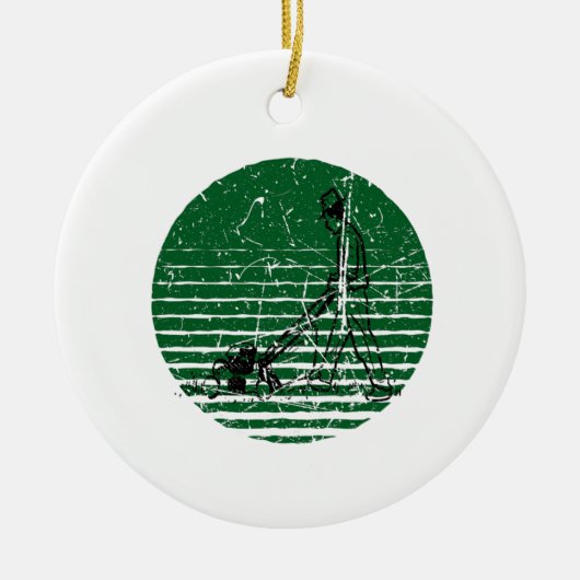 Rasenmäher Retro Keramik Ornament (Vorne)