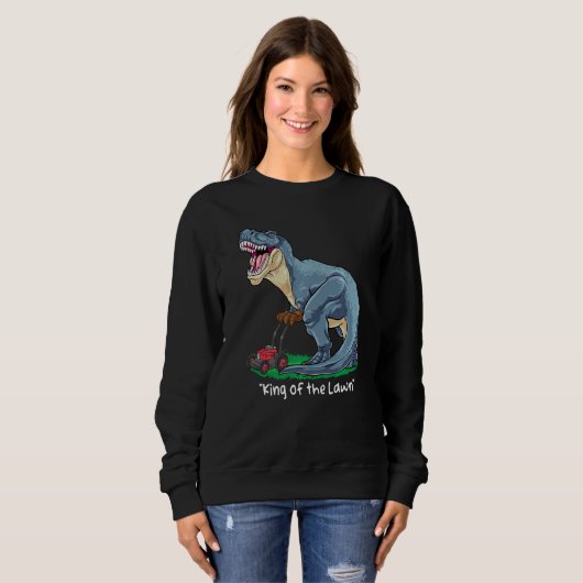 Rasenmäher Rex Mowing Dinosaur Gardener Traktor Sweatshirt (Vorne ganz)