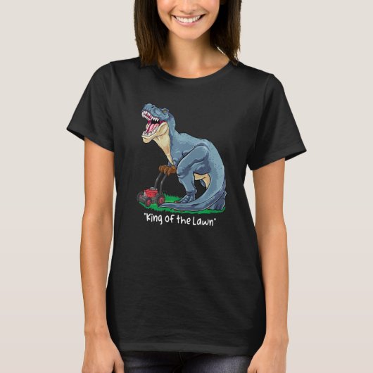 Rasenmäher Rex Mowing Dinosaur Gardener Traktor T-Shirt (Vorderseite)