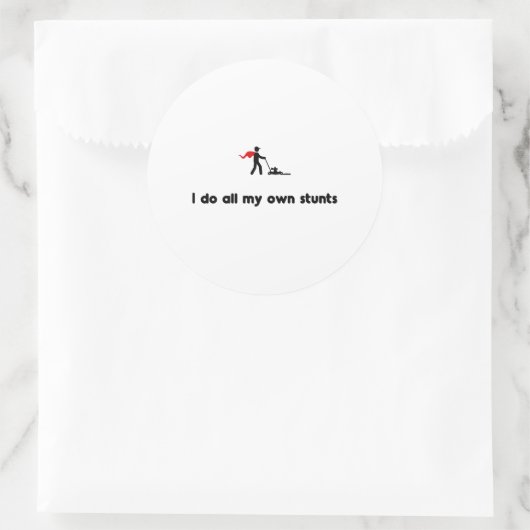 Rasenmäher Runder Aufkleber (Tasche)