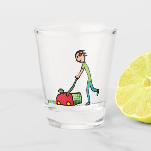 Rasenmäher Schnapsglas