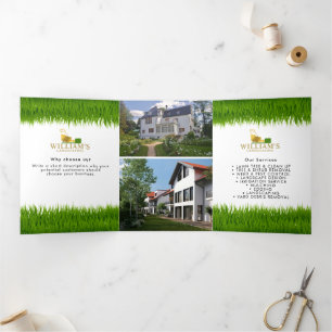 Rasenmäher schneiden Gold Rasen 3 Broschüre