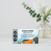 Rasenmäher schneiden Gras | Gartensymbole Visitenkarte (Stehend Vorderseite)