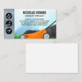 Rasenmäher schneiden Gras | Gartensymbole Visitenkarte (Vorne/Hinten)