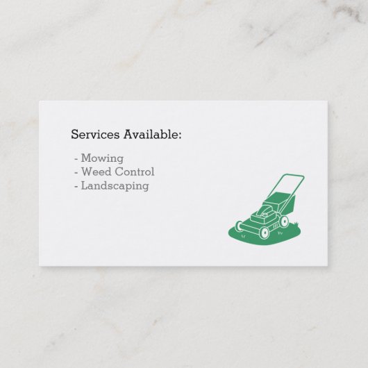 Rasenmäher-Silhouette-Logo Visitenkarte (Rückseite)