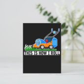 Rasenmäher Spaß Landscaping Janitor Postkarte (Stehend Vorderseite)