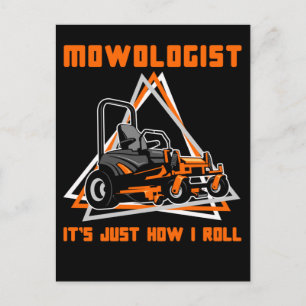 Rasenmäher Spaß Postkarte