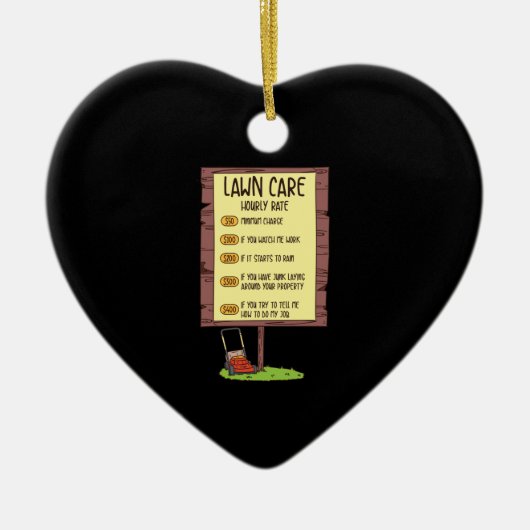 Rasenmäher - stündliche Rasenpflege Keramik Ornament (Vorne)