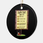 Rasenmäher - stündliche Rasenpflege Keramik Ornament (Links)