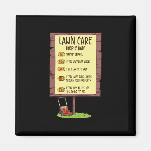 Rasenmäher - stündliche Rasenpflege Magnet (Vorne)