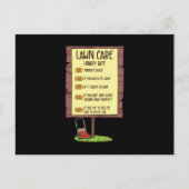 Rasenmäher - stündliche Rasenpflege Postkarte (Vorderseite)