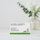 Rasenmäher Typ Rasenschneiden | Gardener Visitenkarte (Stehend Vorderseite)