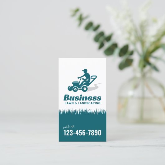 Rasenmäher und Landschaftsfahrer Visitenkarte (Stehend Vorderseite)