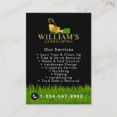 Rasenmäher und Rasenmäher, Lawn Care Gold Logo Visitenkarte (Vorderseite)